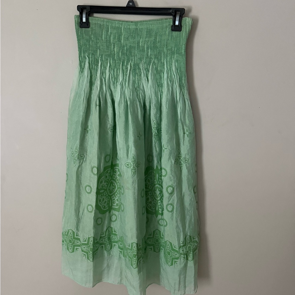 Anthropologie brand Lapis green Midi/maxi skirt or dress with detailing